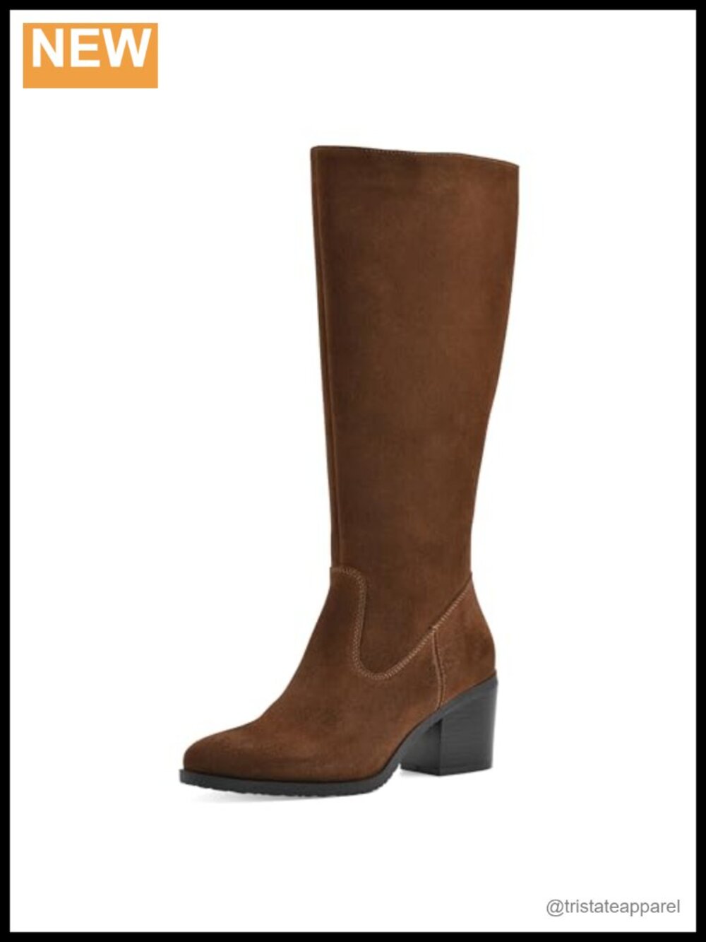 Tall Shaft Boots Low Block Heel Full Inside Zipper Knee High